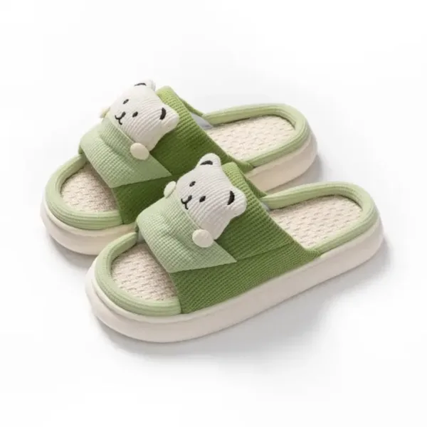 Comwarm Womens Kawaii Frog Platform Slippers B Green