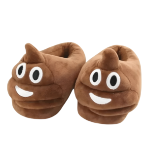 Poop Emoji Plush Slippers