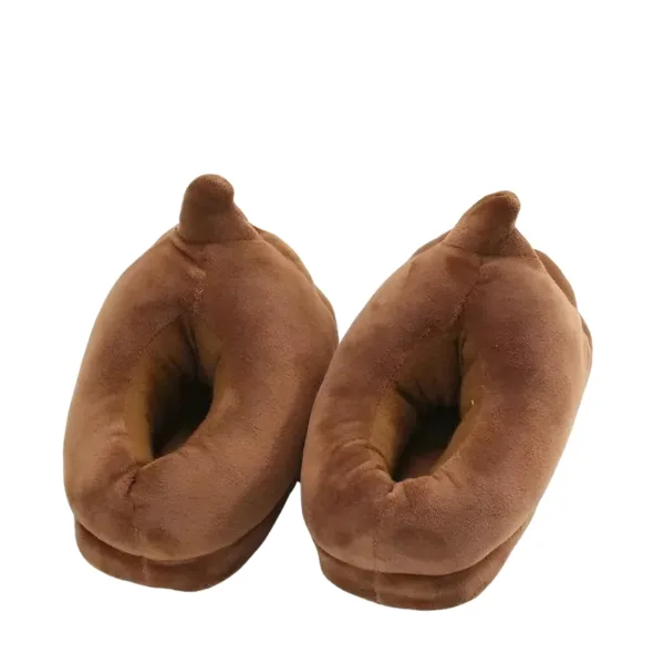 Poop Emoji Plush Slippers back view jpg