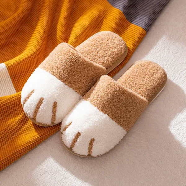 Womens Cat Claw Plush Slippers 11