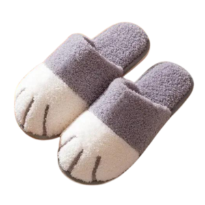 Cat paw slippers color grey